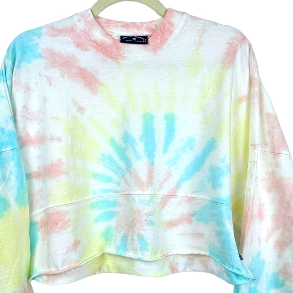 Crop Top Long Sleeve Tye Die Pastels XS ⭐️ New in Polybag 100% Cotton